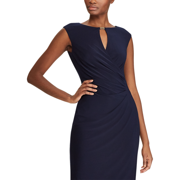 Lighthouse Navy Keyhole Stretch Jersey Dress Lauren 4