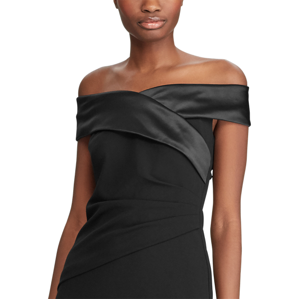 Black Crepe Off-the-Shoulder Gown Lauren 5