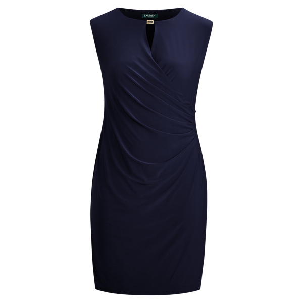 Keyhole Stretch Jersey Dress Lauren Woman 1