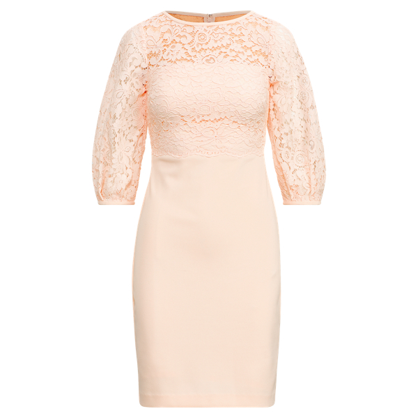 Ralph lauren lace trim jersey dress hotsell