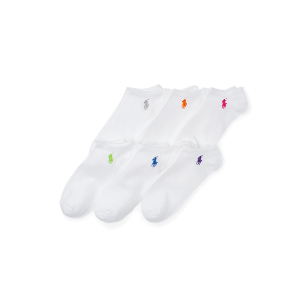 White Assorted Low-Profile Sock 6-Pack Polo Ralph Lauren 1