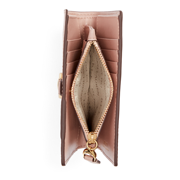 Mellow Pink Leather Compact Wallet Lauren 4