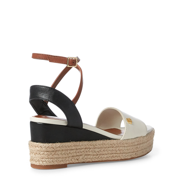 Ledersandale Delores Lauren in Vanille/Schw./Tiefes Sattelbr. 4