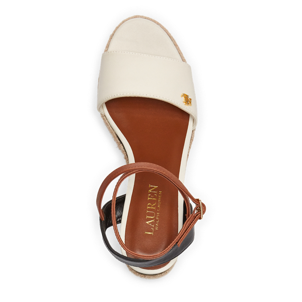 Ledersandale Delores Lauren in Vanille/Schw./Tiefes Sattelbr. 5