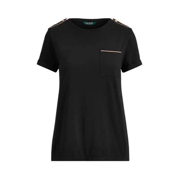 Cotton-Blend Pocket Tee Lauren 1