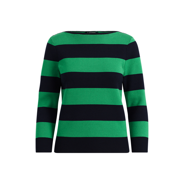 Cotton Blend Boatneck Sweater