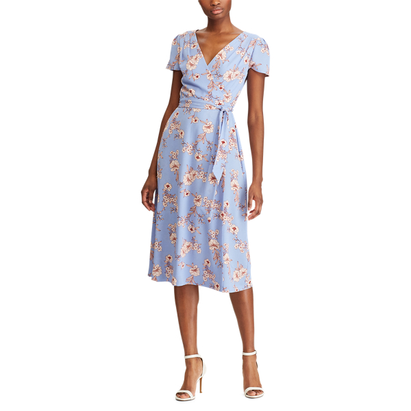 Hydrangea/Belle Rose/Burg Floral Crepe Dress Lauren 2