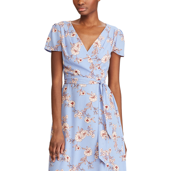 Hydrangea/Belle Rose/Burg Floral Crepe Dress Lauren 3