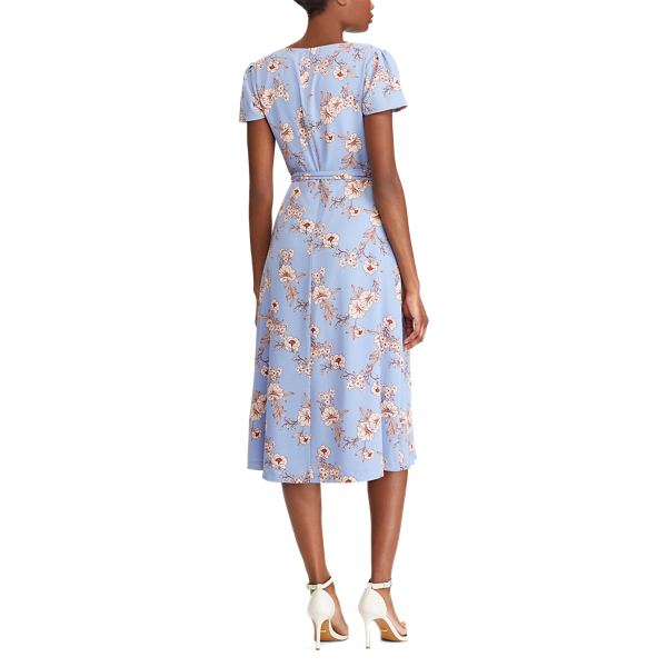 Hydrangea/Belle Rose/Burg Floral Crepe Dress Lauren 4