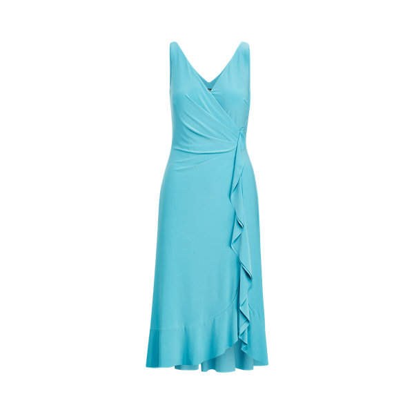 Ruffle-Trim Ruched Dress
