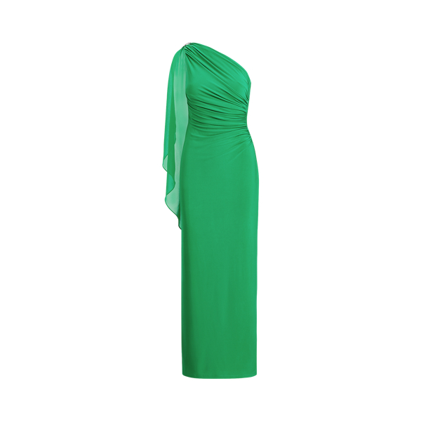 Robe de soir&eacute;e &agrave; cape en georgette Lauren en 1