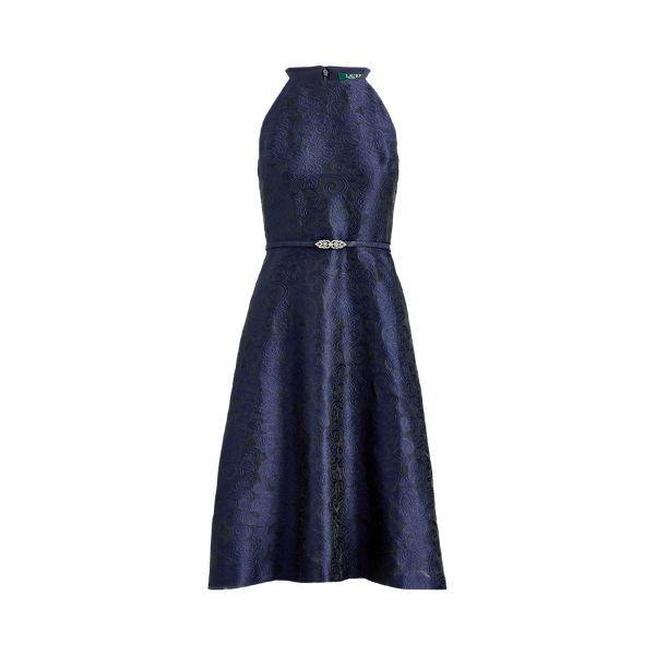 Jacquard-Knit Belted Dress