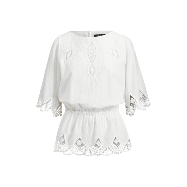 Embroidered Cotton Top Lauren em 1