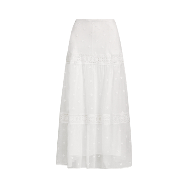 Lace-Trim Cotton-Blend Skirt