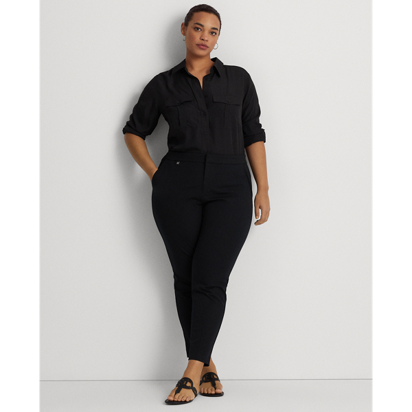 Black Cotton Twill Skinny Pant Lauren Woman 1