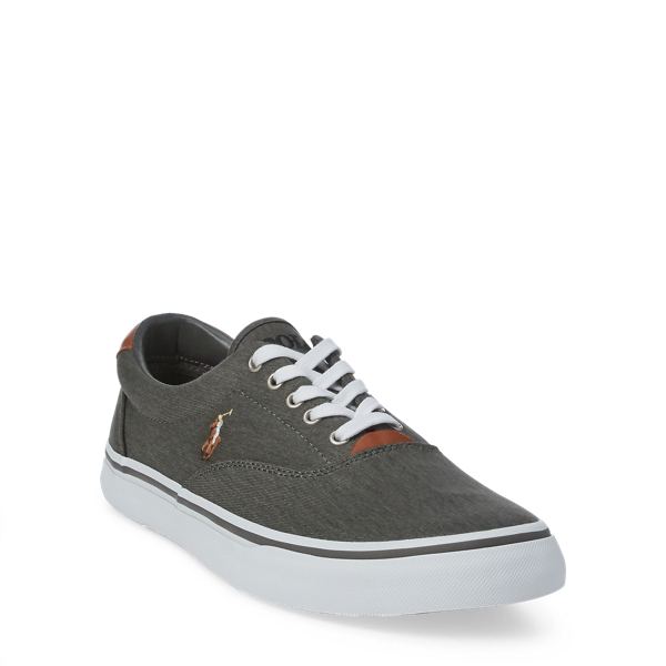 Dark Grey Thorton Washed Twill Sneaker Polo Ralph Lauren 3