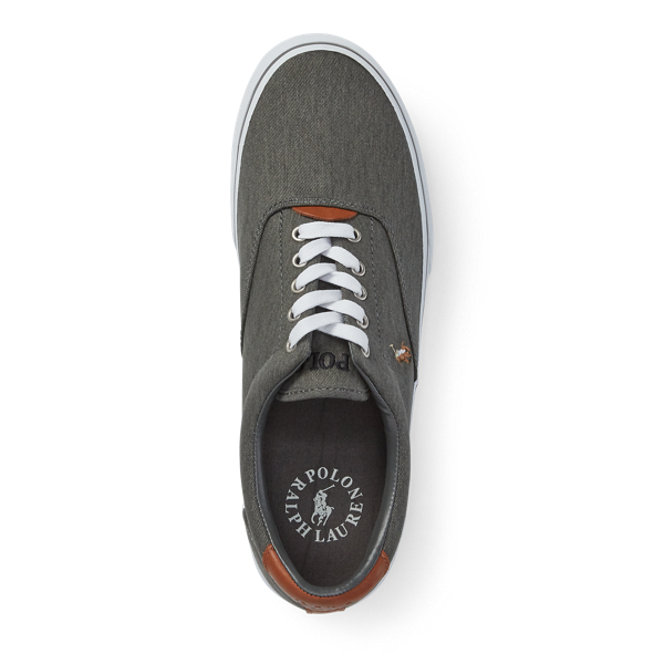 Dark Grey Thorton Washed Twill Sneaker Polo Ralph Lauren 4