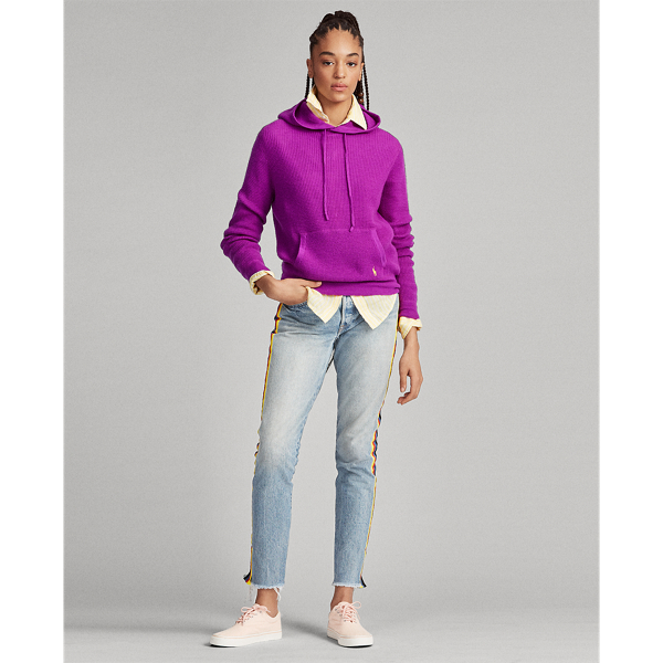 Sweat &agrave; capuche en cachemire Polo Ralph Lauren en Violet ultra 4