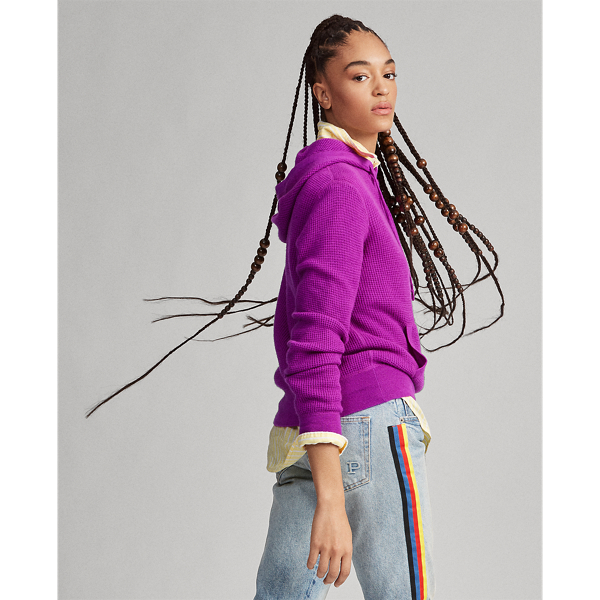 Sweat &agrave; capuche en cachemire Polo Ralph Lauren en Violet ultra 5