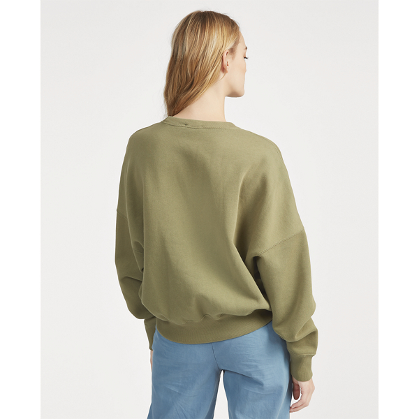Basic Olive Flag Fleece Pullover Polo Ralph Lauren 4