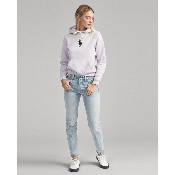 Felpa Big Pony attillata con cappuccio Polo Ralph Lauren in Iris primaverile 3