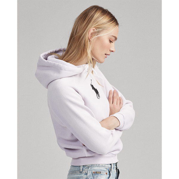 Felpa Big Pony attillata con cappuccio Polo Ralph Lauren in Iris primaverile 4