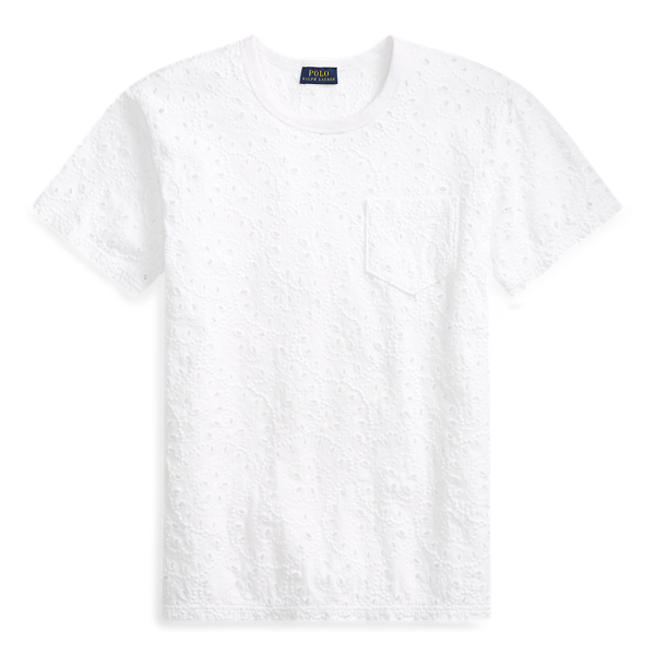 T-shirt de algod&atilde;o com ilh&oacute;s Polo Ralph Lauren em 1