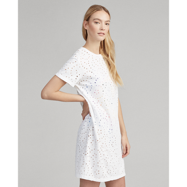 White Eyelet T-Shirt Dress Polo Ralph Lauren 4