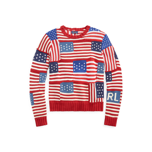 Pull motif drapeau en coton