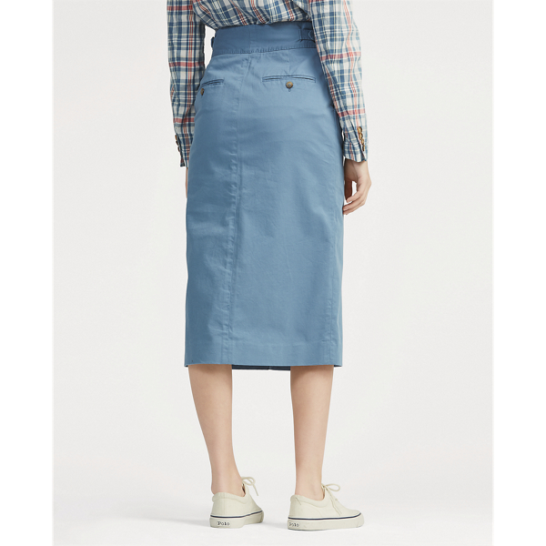 Channel Blue Chino Midi Skirt Polo Ralph Lauren 5