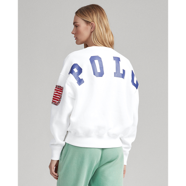 Sweat en molleton brod&eacute; Polo Ralph Lauren en Blanc 5