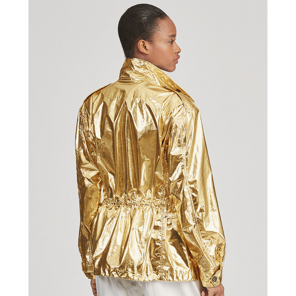 Briar Laminated Poplin Coat Ralph Lauren Collection in Gold 6