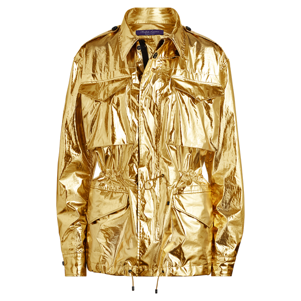 Briar Laminated Poplin Coat Ralph Lauren Collection in Gold 2