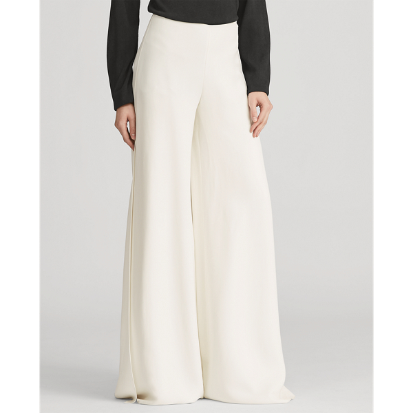 Pantalon&nbsp;large Adele Ralph Lauren Collection en Blanc cass&eacute; 3