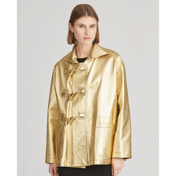 Giacca Morris in agnello Ralph Lauren Collection in Oro 4