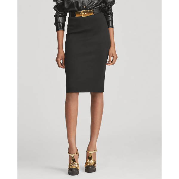 Black Silk-Blend Pencil Skirt Ralph Lauren Collection 3