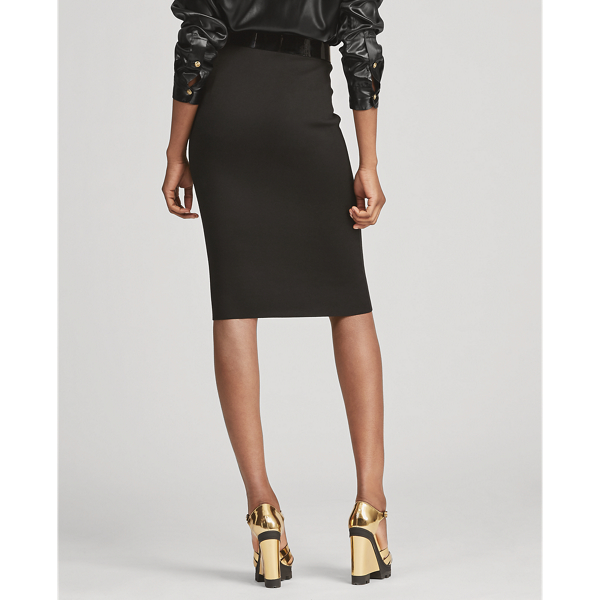 Black Silk-Blend Pencil Skirt Ralph Lauren Collection 4