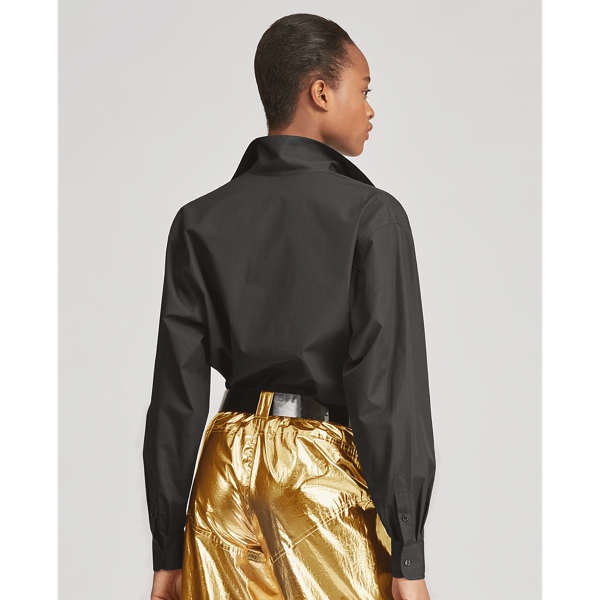 Black Corinna Cotton Surplice Shirt Ralph Lauren Collection 5