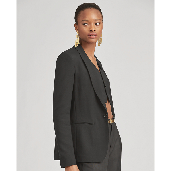 Black Jannie Shawl-Collar Jacket Ralph Lauren Collection 4