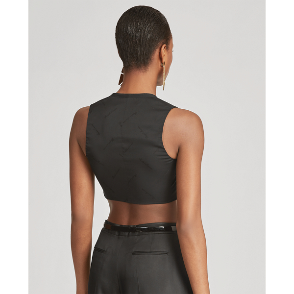 Ysabel Cropped Vest Ralph Lauren Collection em Black 5