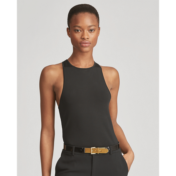 Black Crewneck Racerback Tank Top Ralph Lauren Collection 3