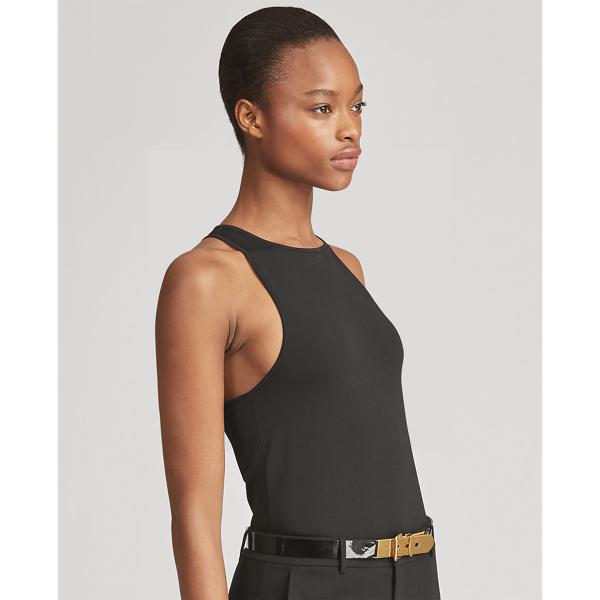 Black Crewneck Racerback Tank Top Ralph Lauren Collection 4