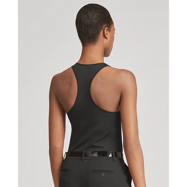 Black Crewneck Racerback Tank Top Ralph Lauren Collection 5