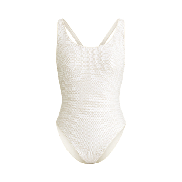 Off White Montaine Sequined Bodysuit Ralph Lauren Collection 1
