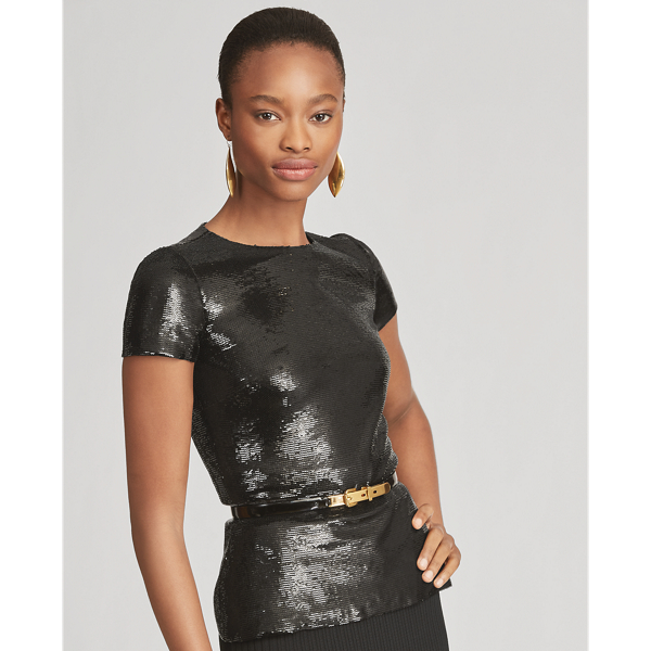 T-shirt&nbsp;Cady&nbsp;embelli Ralph Lauren Collection en Noir 2
