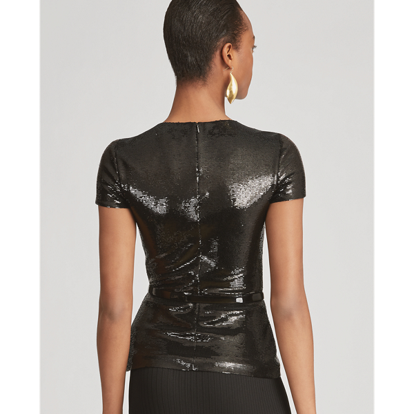 T-shirt&nbsp;Cady&nbsp;embelli Ralph Lauren Collection en Noir 4