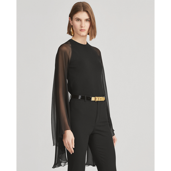 Black Cape Crewneck Jumper Ralph Lauren Collection 5