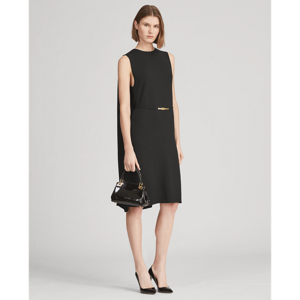 Black Aviana Belted Cape Dress Ralph Lauren Collection 4