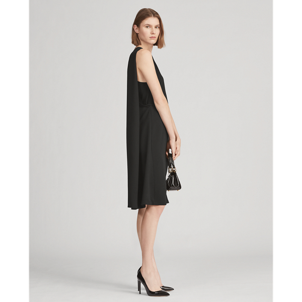 Black Aviana Belted Cape Dress Ralph Lauren Collection 5