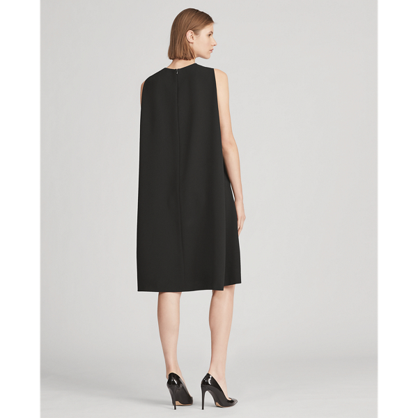 Black Aviana Belted Cape Dress Ralph Lauren Collection 6